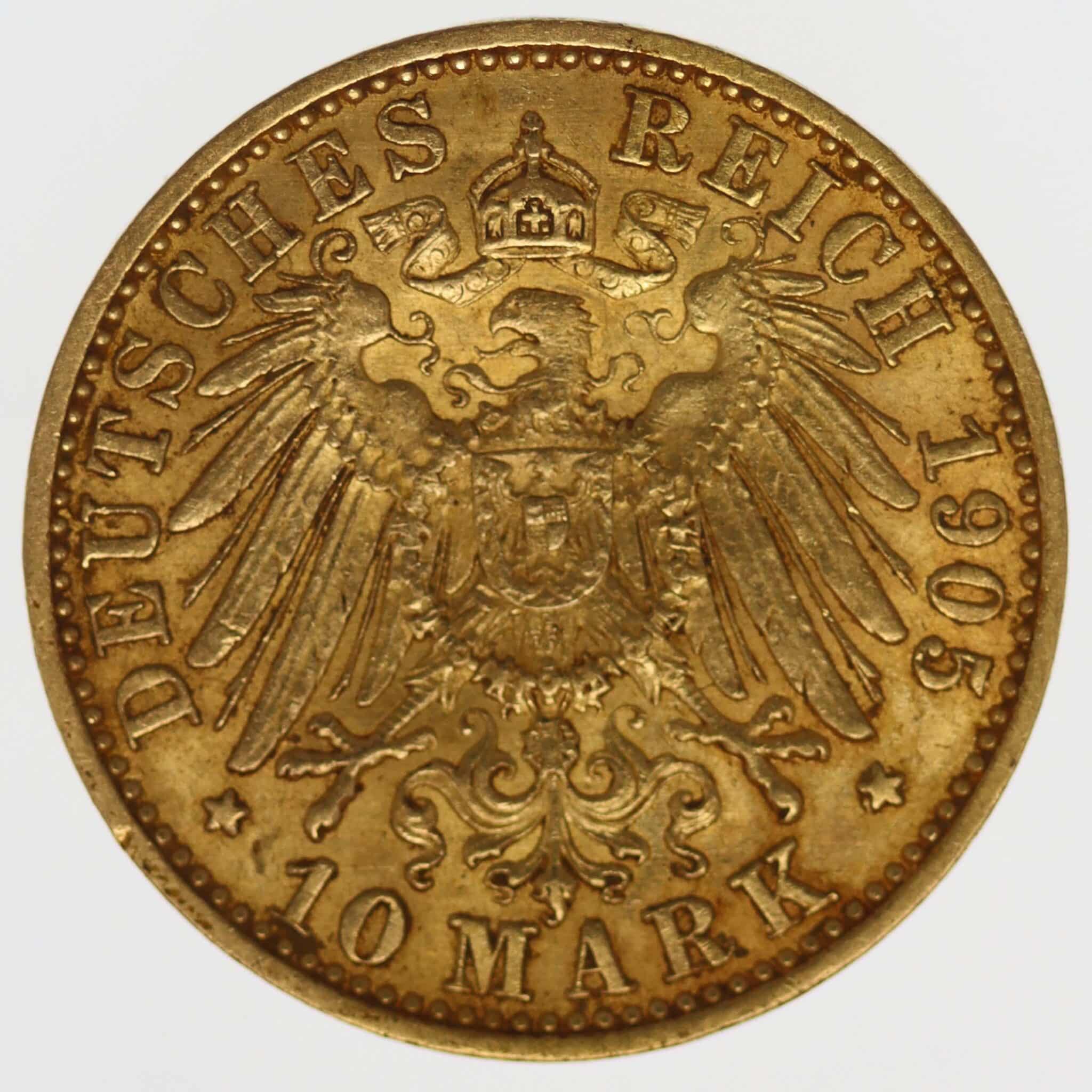 Sachsen Coburg Gotha Carl Eduard 10 Mark 1905 A deutsches-kaiserreich-ab-1871 - Sachsen Coburg Gotha Carl Eduard 10 Mark 1905 A