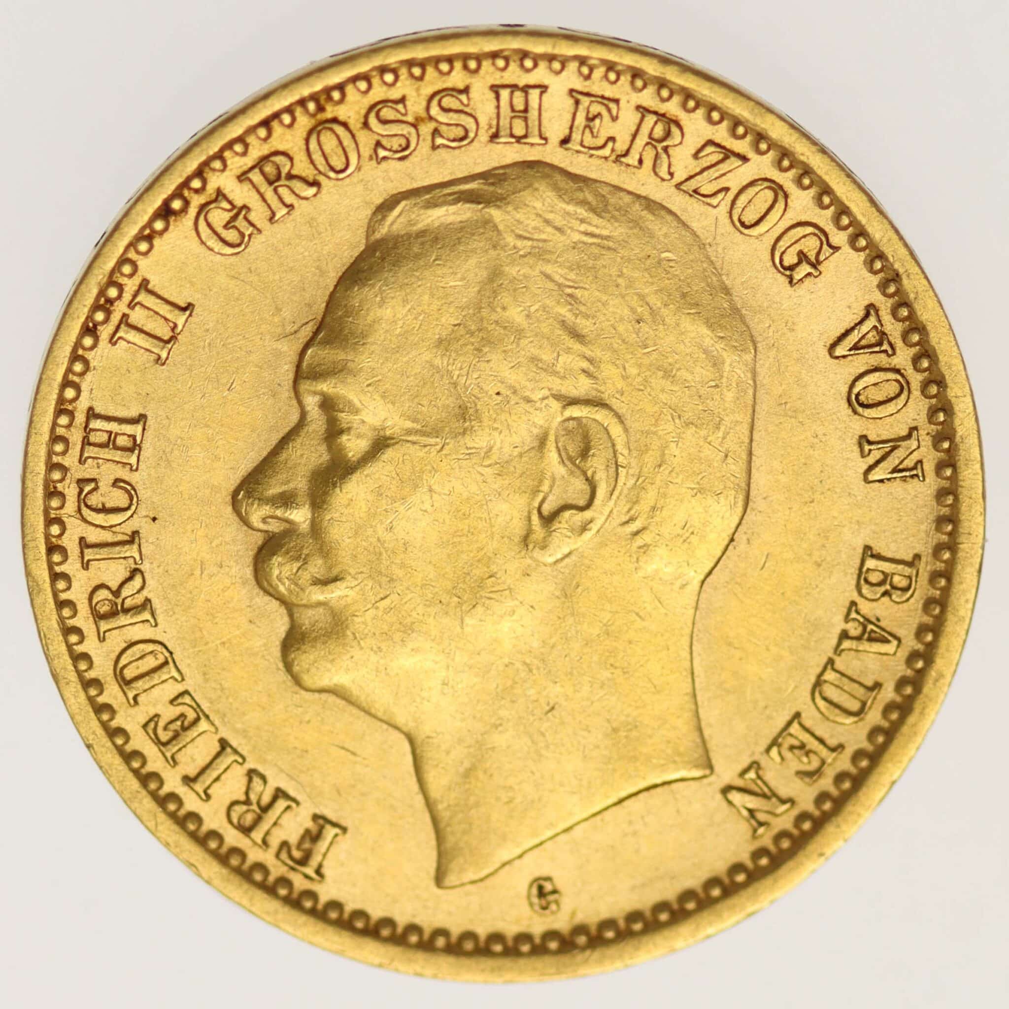 Baden Friedrich II. 10 Mark 1909 G deutsches-kaiserreich-ab-1871 - Baden Friedrich II. 10 Mark 1909 G