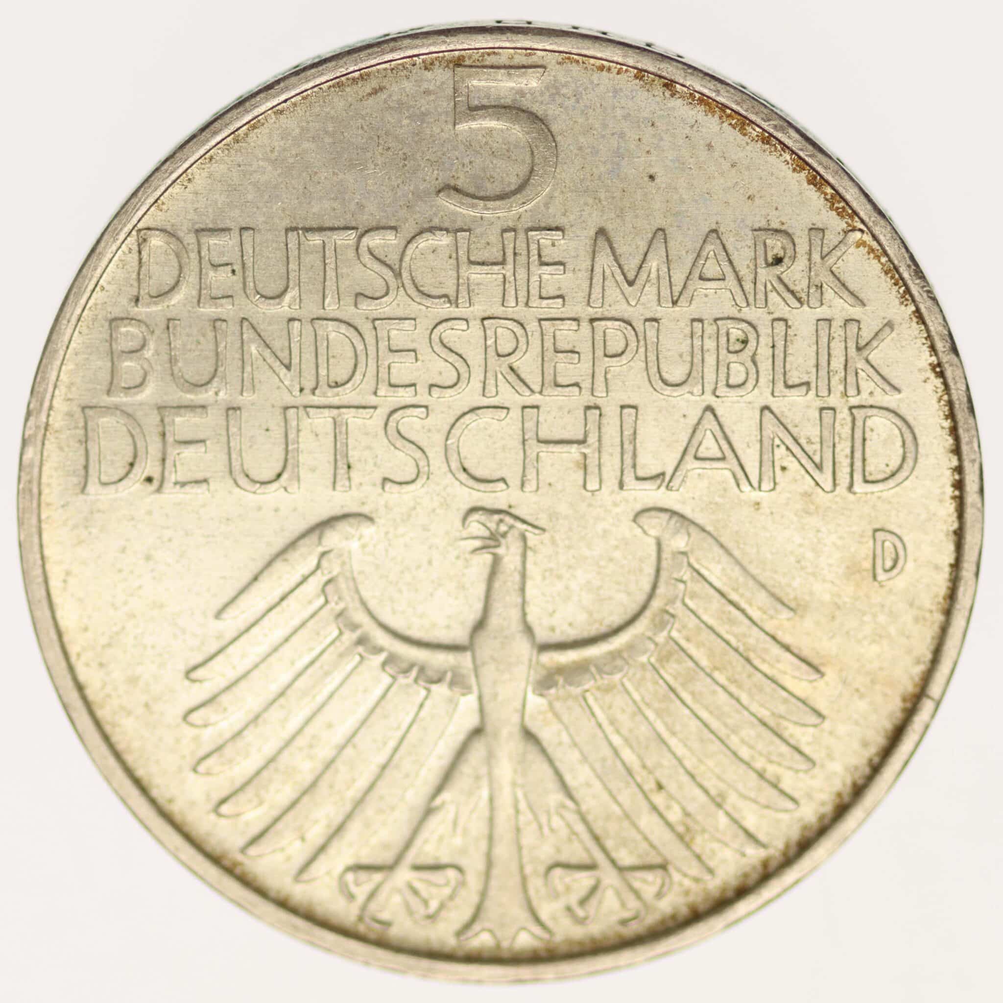 brd-deutsche-silbermuenzen - BRD 5 Mark 1952 Germanisches Museum