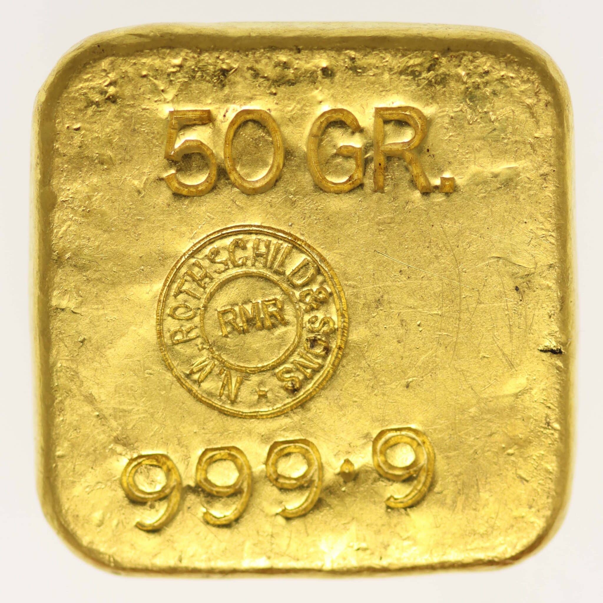 goldbarren - Goldbarren 50 Gramm Großbritannien N.M. Rothschild & Sons Limited