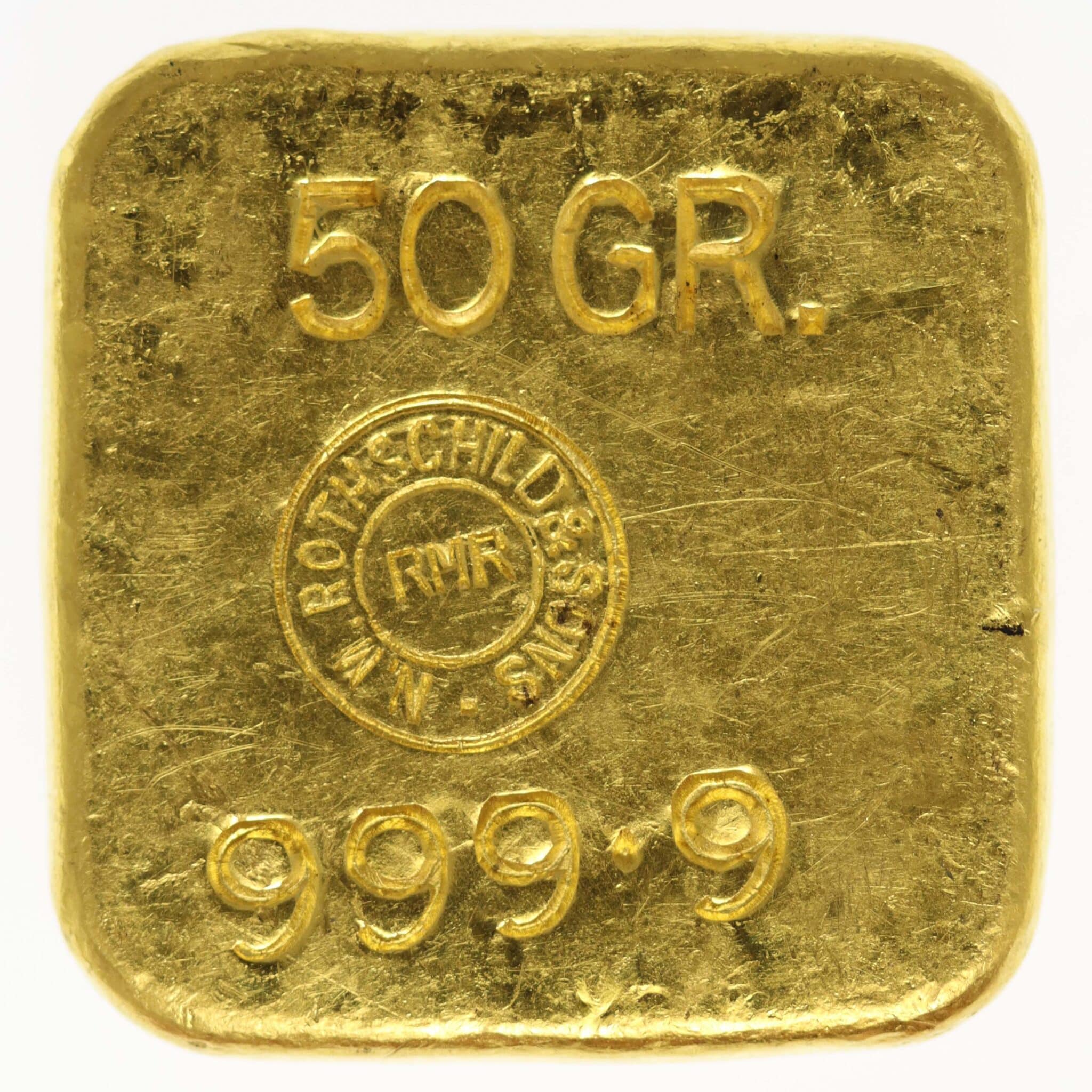 goldbarren - Goldbarren 50 Gramm Großbritannien N.M. Rothschild & Sons Limited
