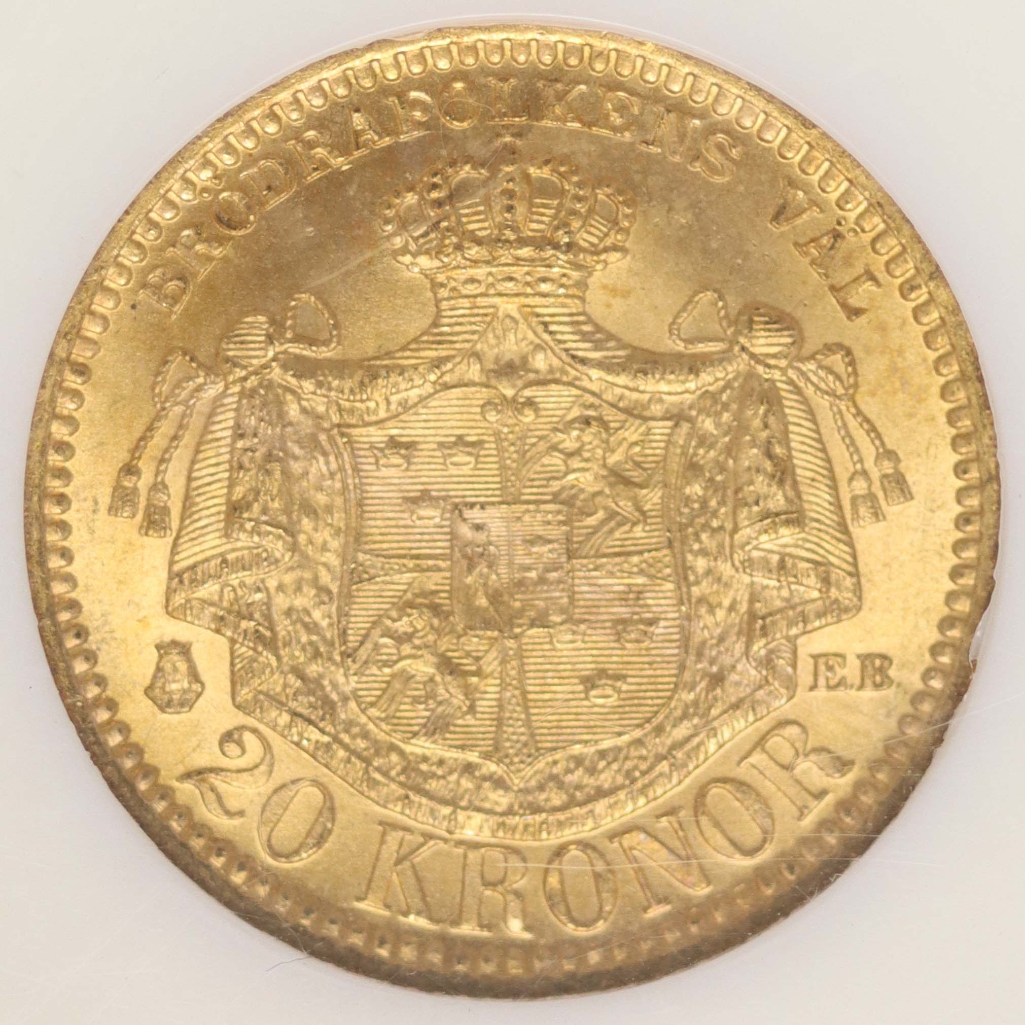 Schweden Oskar II. 20 Kronen 1889 schweden - Schweden Oskar II. 20 Kronen 1889